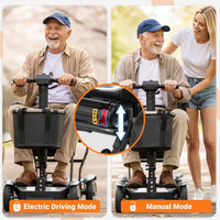 Mobility Scooter for Adults, 4 Wheel Motorized Mobility Scooter W/Storage Basket, 350LBS Capacity & Detachable Battery, 15Miles Electric Powered Mobility for Outdoor (Silver, 15 MI-2)
