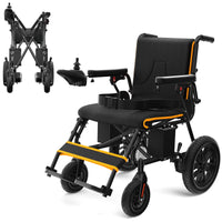 Electric Wheelchair 20+ Miles Range All Terrain, Portable Motorized Wheelchair for Seniors, Lightweight Foldable Electric Wheelchair, 5 Years Warranty, 500W Dual Motors Powerful, Orange