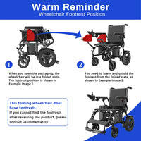 COOLHUT Foldable Electric Wheelchair, 20+ Miles Long Range Motorized Electric Wheelchair, Senior-Friendly Power Chair with 360° Joystick, All Terrain Smart Mobility Scooter, Black