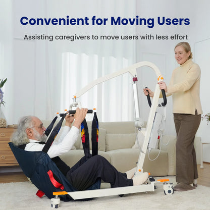 Collapsible Electric Patient Lift, Floor Lift Assist for Elderly, Medical Transfer Device with 440LBS Capacity,Portable & Easy Assembly