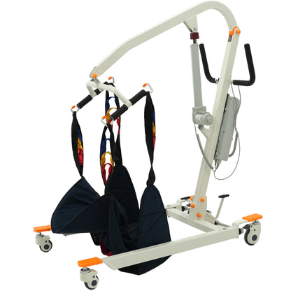 Collapsible Electric Patient Lift, Floor Lift Assist for Elderly, Medical Transfer Device with 440LBS Capacity,Portable & Easy Assembly