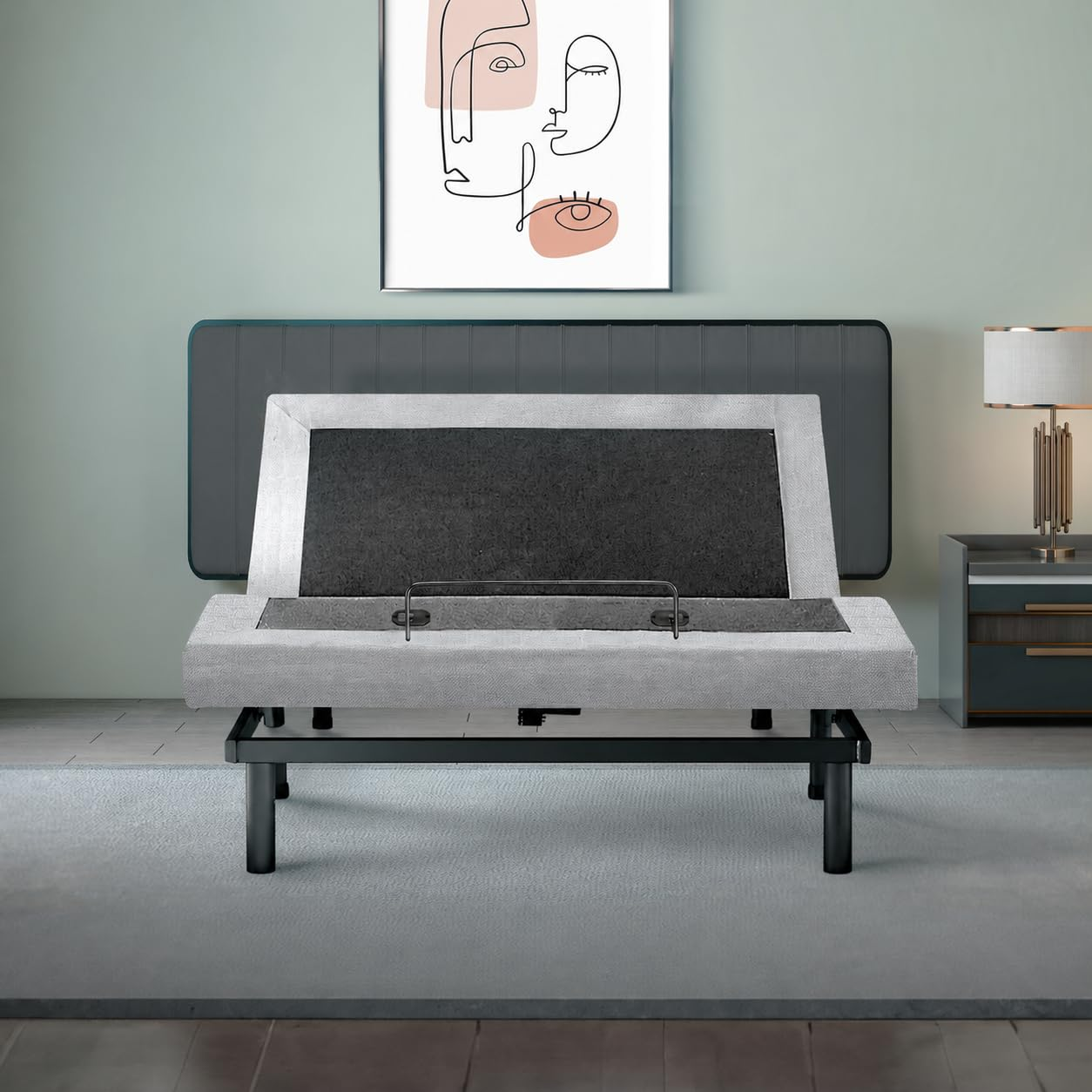 Twin XL Adjustable Bed Base with 14 Inch Prime Gel Memory Foam Mattress - Dual Massage - USB Ports - Zero Gravity - Underbed Light - Wireless Remote - Zero Clearance