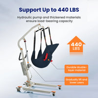 Collapsible Electric Patient Lift, Floor Lift Assist for Elderly, Medical Transfer Device with 440LBS Capacity,Portable & Easy Assembly