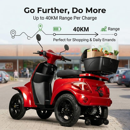 Comfort Heavy Duty Mobility Scooter for Adults & Seniors, 1000W 4-Wheel Electric Mobility Scooter, 500 Lbs Capacity, 16" Tires, 40KM Range for Travel, Reclining Seat for Tall Adults, 3-Speed Control