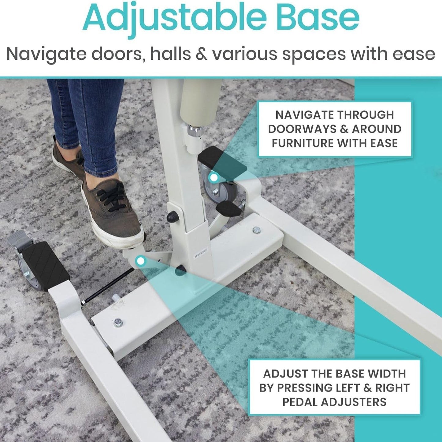 Electric Patient Lift for Home - Transfer Assist Device - Medical Transport Aid - Portable Lifter for Elderly, Bariatric, Handicap, Men & Women