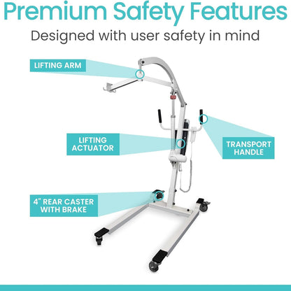 Electric Patient Lift for Home - Transfer Assist Device - Medical Transport Aid - Portable Lifter for Elderly, Bariatric, Handicap, Men & Women