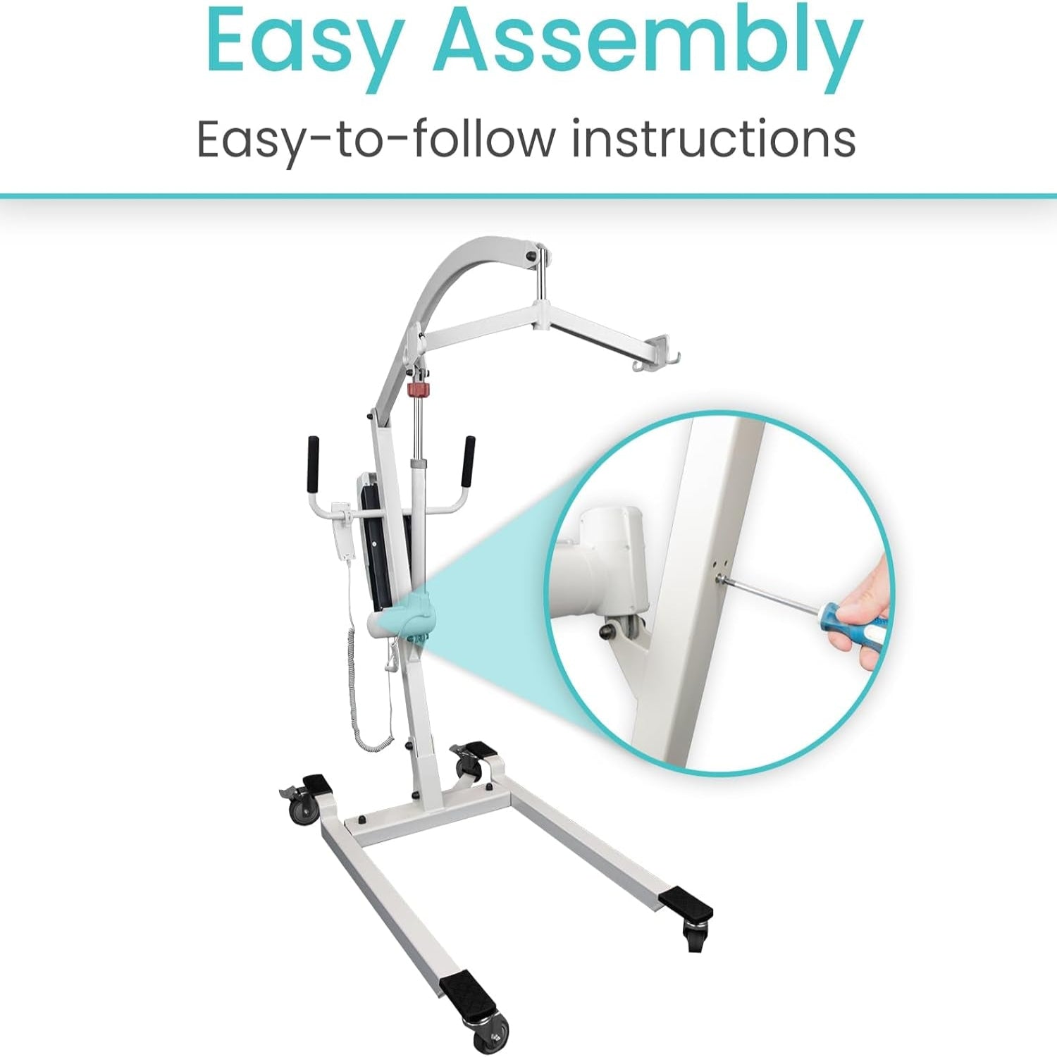Electric Patient Lift for Home - Transfer Assist Device - Medical Transport Aid - Portable Lifter for Elderly, Bariatric, Handicap, Men & Women