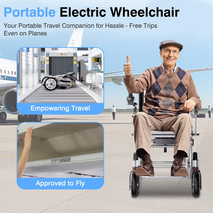33Lbs Folding Electric Wheelchair, Motorized Wheelchair with Safety Features, Lithium Battery, Ideal for Seniors & Travel