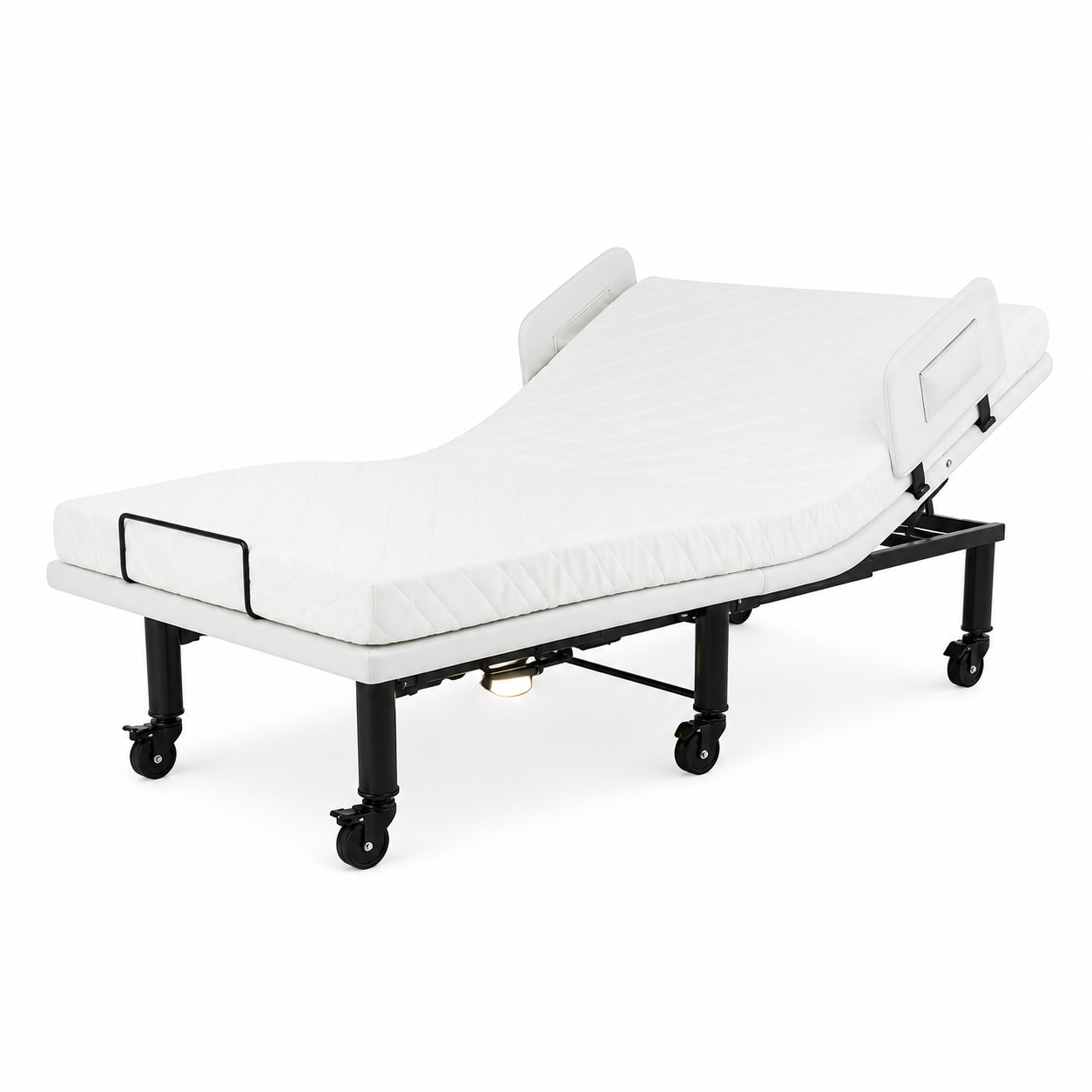 Twin XL Adjustable Bed Frame, Electric Bed Base with Massage, Zero Gravity Mode, Underbed LED Nightlight, Dual Side Rails, Lockable Wheels, Wireless Remote & USB Charging, Heavy Duty Steel
