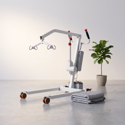 Collapsible Electric Patient Lift, Floor Lift Assist for Elderly, Medical Transfer Device with 440LBS Capacity,Portable & Easy Assembly — Studio Shot