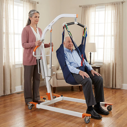 Collapsible Electric Patient Lift, Floor Lift Assist for Elderly, Medical Transfer Device with 440LBS Capacity,Portable & Easy Assembly — Lifestyle