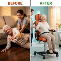 Electric Floor Lift with 4 Wheels for Elderly,Indoor Outdoor Chair Lift Device to Lift Elderly from Floor,Support up to 450 LBS 2 — Before & After