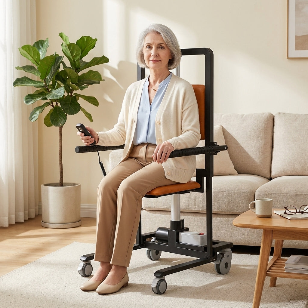 Electric Floor Lift with 4 Wheels for Elderly,Indoor Outdoor Chair Lift Device to Lift Elderly from Floor,Support up to 450 LBS 2 — Lifestyle
