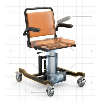 Electric Floor Lift with 4 Wheels for Elderly,Indoor Outdoor Chair Lift Device to Lift Elderly from Floor,Support up to 450 LBS 2 — How It Works