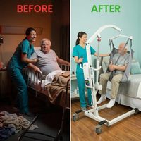 Electric Patient Lift for Home - Transfer Assist Device - Medical Transport Aid - Portable Lifter for Elderly, Bariatric, Handicap, Men & Women — Before & After