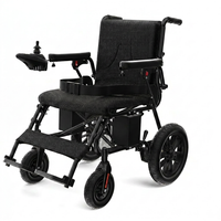 Foldable Electric Wheelchair, 20+ Miles Long Range Motorized Electric Wheelchair, Senior-Friendly Power Chair with 360° Joystick, All Terrain Smart Mobility Scooter, Black — Studio Shot
