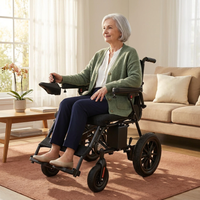 Foldable Electric Wheelchair, 20+ Miles Long Range Motorized Electric Wheelchair, Senior-Friendly Power Chair with 360° Joystick, All Terrain Smart Mobility Scooter, Black — Lifestyle