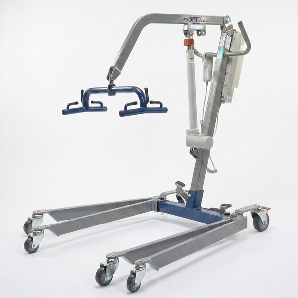 Hydraulic Patient Lift Built for Home Care Safety, 6-Point Spreader, Electric Upgrade, Expandable Base — Studio Shot