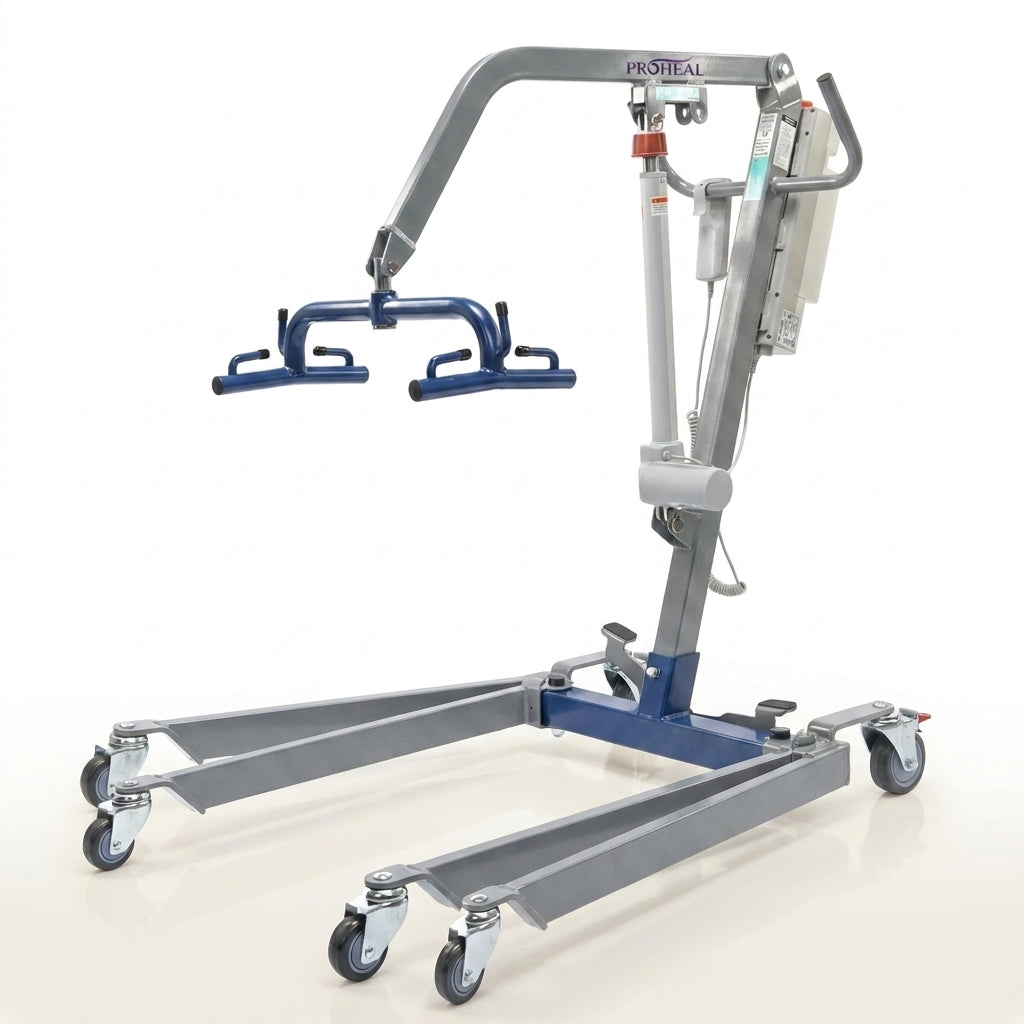 Portable Hydraulic Patient Lift for Home Use - 6 Point Spreader - with Electric Upgrade - Expandable Base, Compact — Studio Shot