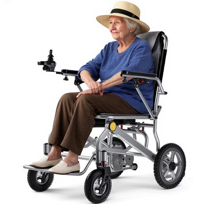 33Lbs Folding Electric Wheelchair, Motorized Wheelchair with Safety Features, Lithium Battery, Ideal for Seniors & Travel