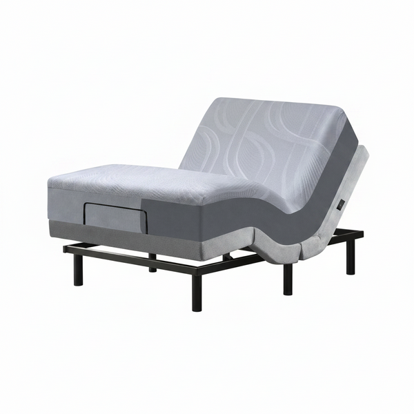 Twin XL Adjustable Bed Base with 14 Inch Prime Gel Memory Foam Mattress - Dual Massage - USB Ports - Zero Gravity - Underbed Light - Wireless Remote - Zero Clearance