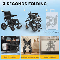 COOLHUT Foldable Electric Wheelchair, 20+ Miles Long Range Motorized Electric Wheelchair, Senior-Friendly Power Chair with 360° Joystick, All Terrain Smart Mobility Scooter, Black