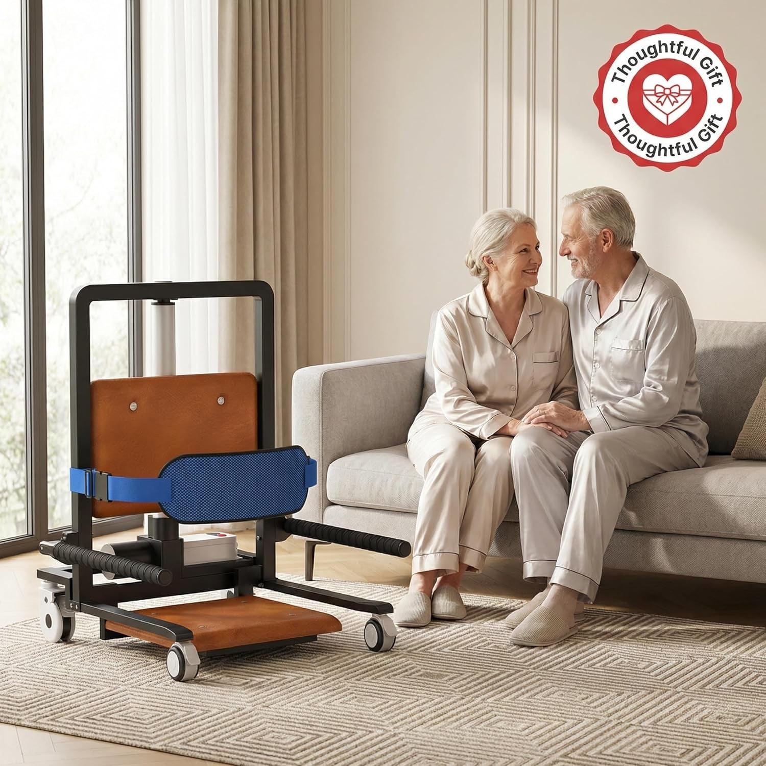 Electric Floor Lift with 4 Wheels for Elderly,Indoor Outdoor Chair Lift Device to Lift Elderly from Floor,Support up to 450 LBS 2
