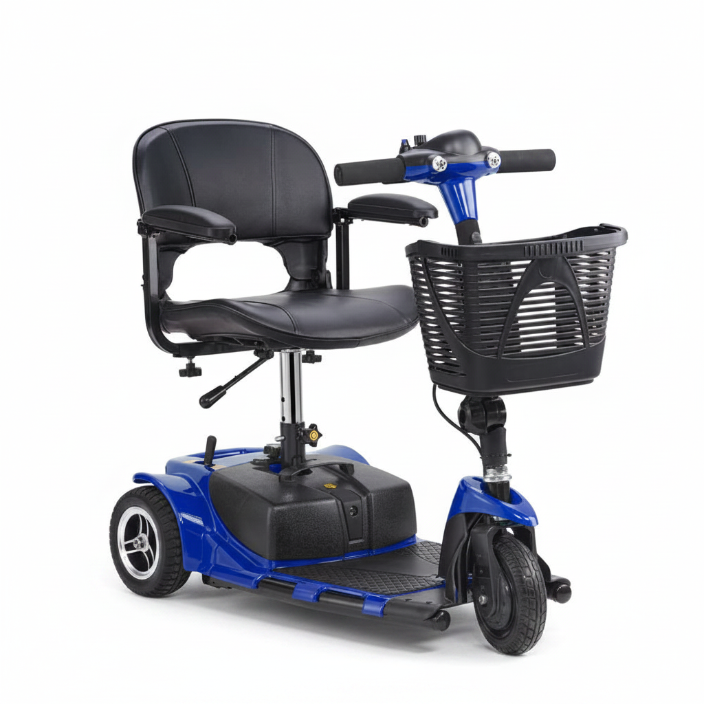3 Wheel Folding Mobility Scooter for Adults & Seniors, Heavy-Duty Electric Powered Mobility Scooter & 12 Mile Long Range, All Terrain Travel Wheelchair with 9¡Ã Climbing Capacity, 265Lb Capacity